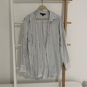 Banana Republic Parker tunic fit striped long sleeve button down size Medium